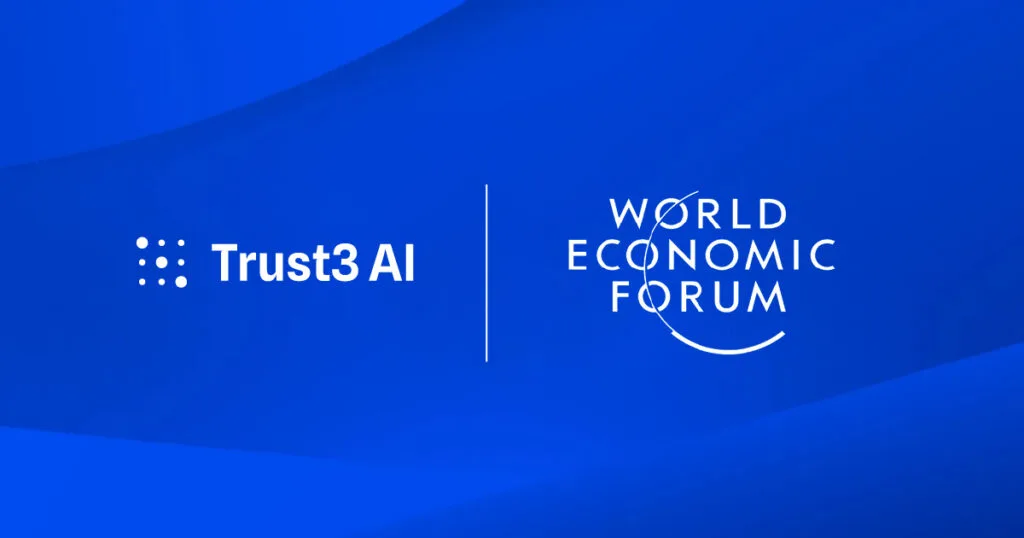 Trust3 AI graphic referencing the World Economic Forum, for the Marc Benioff Davos AI governance blog post